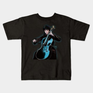 Wednesday Friday Addams Playing Cello Kids T-Shirt